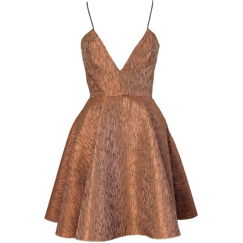 Joana Almagro - Vionette Bronze Dress ($390) ❤ liked on Polyvore featuring dresses, vestidos, short dresses, stripe dress, mini dress, brown dress and striped mini dress Brown Summer Dresses, Low Neck Dress, Short Brown Dress, Triangle Dress, Bronze Dress, Backless Dress Short, Backless Dresses, Backless Dress Summer, Summer Day Dresses