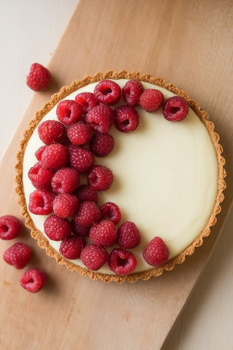 Indulge in the luxurious flavors of **The Ultimate Raspberry White Chocolate Ganache Tart**! This elegant dessert features a rich, creamy ganache paired with vibrant raspberries, creating a stunning balance of sweet and tart. White Chocolate Raspberry Tart Recipe, White Chocolate And Raspberry Tart, White Chocolate Tart Recipe, White Chocolate Fruit Tart, Raspberry White Chocolate Tart, Best Fruit Tart Recipe, Raspberry Frangipane Tart, Raspberry Cream Tart, Dessert That Travels Well