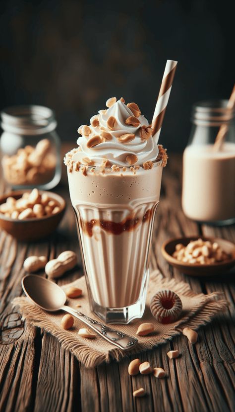 Peanut Butter Milkshake Recipe - World Cuisines Network Peanut Butter Milkshake Recipe, Peanut Butter Milkshake, Milkshake Recipe, Milkshake Recipes, Cafe Bar, Summer Recipes, Smoothie Recipes, Jelly, Peanut Butter