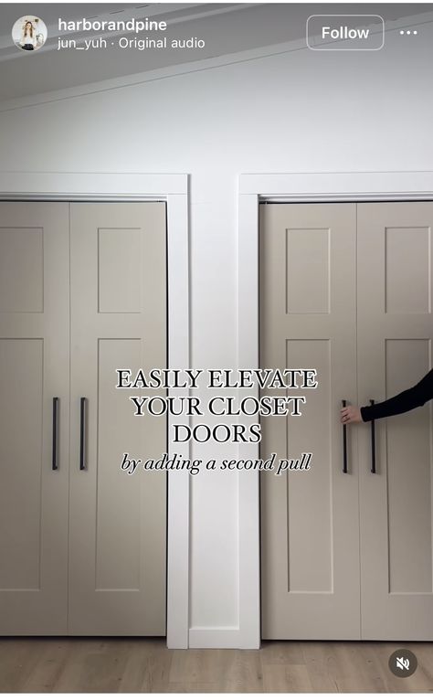 Closet Door Colors, Dream Hallway, Interior Door Paint Colors, Teen Closet, Modern Closet Doors, Remodeling House, Double Closet Doors, Interior Door Colors, Diy Closet Doors