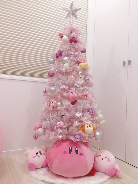 A Pink Christmas, Tout Rose, Pink Xmas, Kirby Art, Kawaii Christmas, Cute Room Ideas, Pink Christmas Tree, Kawaii Room, Dessin Adorable