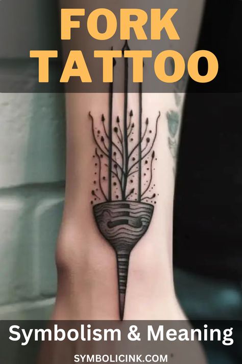 Fork Tattoo Meaning Fork Tattoos The Best Is Yet To Come, Fork Tattoos Meaning, Fork Tattoo, Balance Tattoo, Common Tattoos, Change In Life, Fork In The Road, Tattoo Meanings, Different Meaning