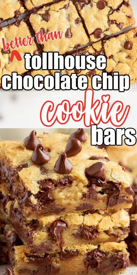 Toll House Chocolate Chip Cookies Bars, Dessert Recipes With Chocolate, Recipes With Chocolate Chips, Cookie Dough Chocolate Chip, Best Ever Chocolate Chip Cookies, Tollhouse Chocolate Chip Cookies, Retro Desserts, Toll House Chocolate Chip, Chocolate Chip Bars