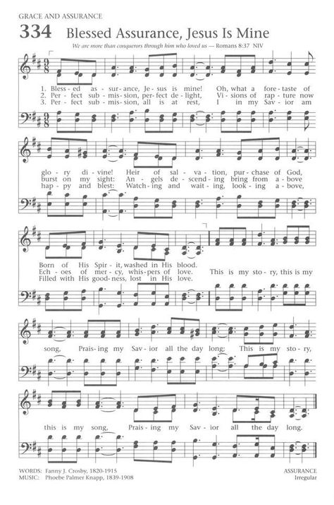 Gospel Song Lyrics, Christian Hymns, Hymns Of Praise, Hymn Sheet Music, Hymn Music, Church Songs, Hymns Lyrics, Blessed Assurance, Praise Music