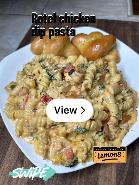 Lemon8 · Rotel chicken dip pasta recipe 😍😍  · @Jakari Lashika Carlos O Kellys Pasta Diablo, Chicken Rotel Pasta Recipes, Rotel Dip Chicken Pasta, Rotel Chicken Dip Pasta, Rotel Chicken Pasta Velveeta, Rotel Dip Pasta, Chicken And Rotel Recipes, Pasta With Rotel, Chicken Rotel Pasta