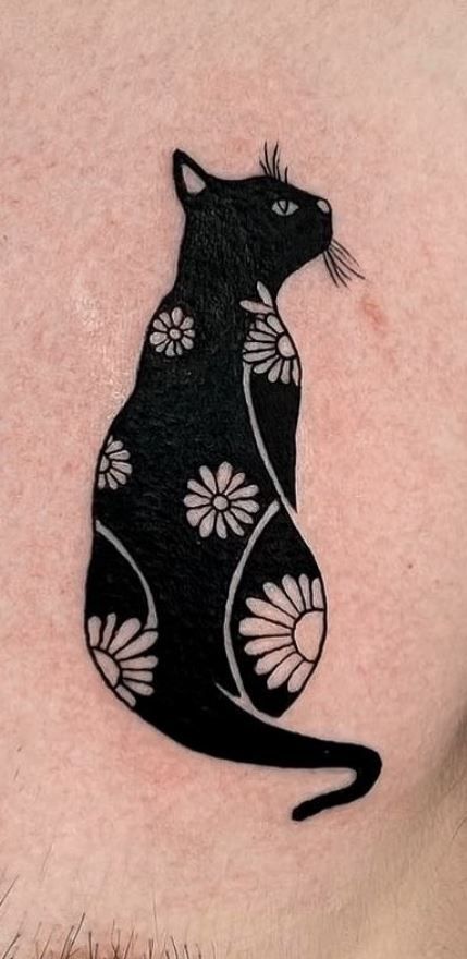 85 Black Cat Tattoos drawingismylife 406 Simple Black Cat Tattoo Designs, Spooky Black Cat Tattoo, Black Cat Line Tattoo, Simple Black Cat Tattoo, Small Black Cat Tattoo, Small Tattoo Ideas Back, Finger Tattoo Minimalist, Cat Tattoos Ideas, Tattoo Ideas Back