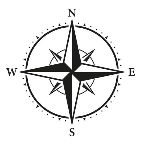 Navigator Illustration, North Symbol, Direction Arrow, West Map, Icon Rose, North South East West, Map Silhouette, North Design, West East