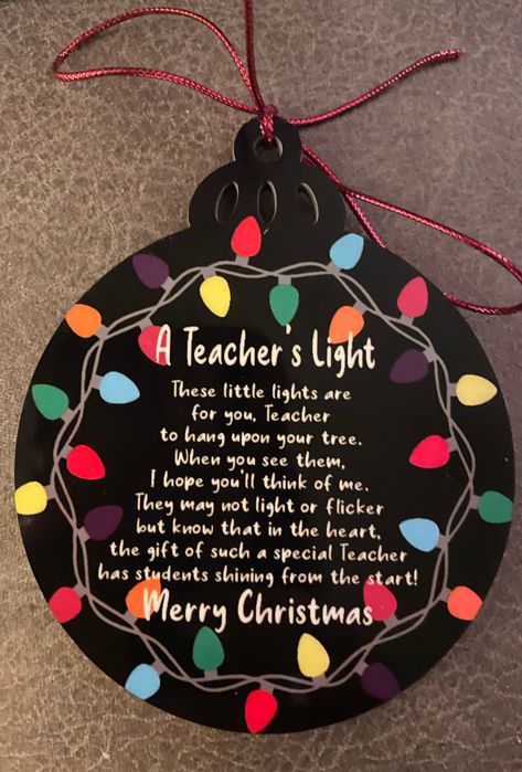 A Teacher’s Light Ornament by ShadesJewelryGifts on Etsy Ornaments For Teachers Diy, Ornament For Teacher, Teacher Gift Christmas, Handprint Ornaments, Light Bulb Ornaments, Teacher Ornaments, Teachers Diy, Christmas Light Bulbs, Ornament Ideas