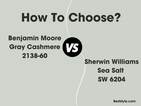 Gray Cashmere vs Sea Salt: What’s the Difference? Sea Salt Vs Comfort Gray, Oyster Bay Vs Sea Salt, Benjamin Moore Grey Cashmere, Grey Cashmere Benjamin Moore, Benjamin Moore Sea Salt, Benjamin Moore Linen White, Quiet Moments Benjamin Moore, Sw Sea Salt, Sea Salt Paint