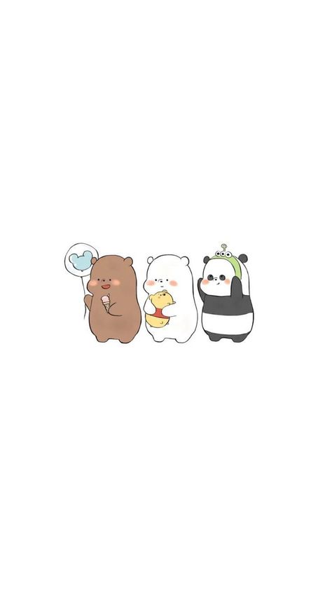 We Bear Bears, Panda Background, Polar Bear Drawing, Iphone Wallpaper Music, Bear Bears, We Bare Bears Wallpapers, Bff Drawings, Cute Bear Drawings, Iphone Wallpaper Fall