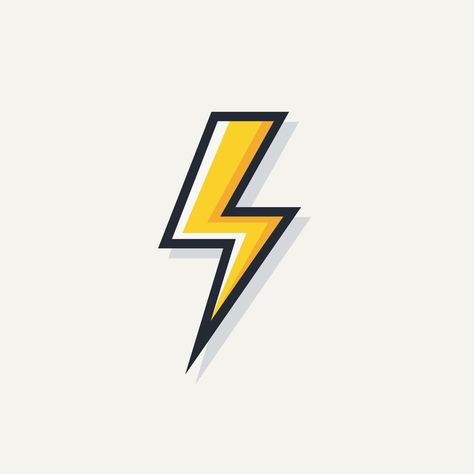 Yellow electric lightning bold vector symbol Thunderbolt Tattoo, Electricity Art, Forever Grateful, Neon Yellow, Concept Cars, Vector Art, Pikachu, Vector Free, Electricity