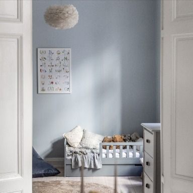 Light blue wall kids room Boys Bedroom Light, Blue Playroom, Blue Kids Room, Light Blue Walls, Blue Curtains, Boy Bedroom, Kids Lighting, Blue Bedroom, Beach Cottage