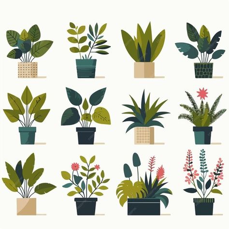 Premium Vector | Vector set of plants with a simple and minimalist flat design style Minimalist Flat Design, Illustration Minimal, Minimalist Flat, Plant Vector, Plant Illustration, Wood Board, Punch Needle, Flat Design, Design Style