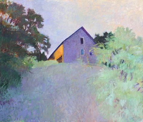 Six Decades - Wolf Kahn Building Landscape, House Paintings, Landscape Study, Wolf Kahn, Acrylic Landscape, Abstract Landscapes, Classic Paintings, House On A Hill, Colorful Landscape