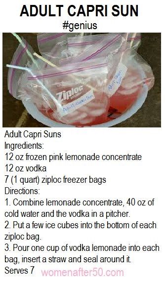 Adult Capri Sun Recipe, Adult Capri Sun, Sun Png, Hey Bartender, Lemonade Concentrate, Vodka Lemonade, Capri Sun, Community Of Women, Barbie Party