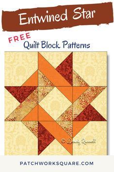 Nine Patch Star Quilt Block, Nine Patch Star Quilt Patterns, Half Square Triangle Star Blocks, 12 Inch Quilt Blocks Patterns Free, Free Christmas Quilt Block Patterns, 12" Quilt Blocks Free Pattern, Quilted Projects Ideas, 4 Square Quilt Pattern, Fall Quilt Blocks