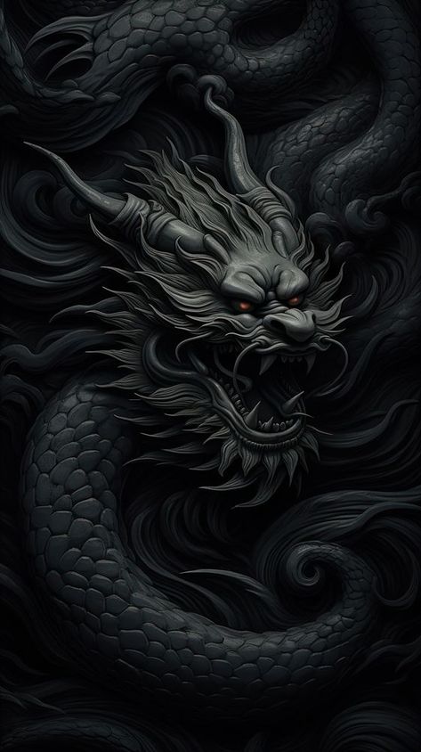 Monochrome chinese dragon black creativity darkness. AI generated Image by rawpixel. | free image by rawpixel.com / Sirikamon Suriyamonthon Iphone Wallpaper Dragon, Vip Background, Dark Iphone Wallpaper, Dragon Background, Iphone Wallpaper Dark, Dragon Wallpaper, Dragon Wallpaper Iphone, Geometric Sleeve Tattoo, Japanese Wallpaper Iphone