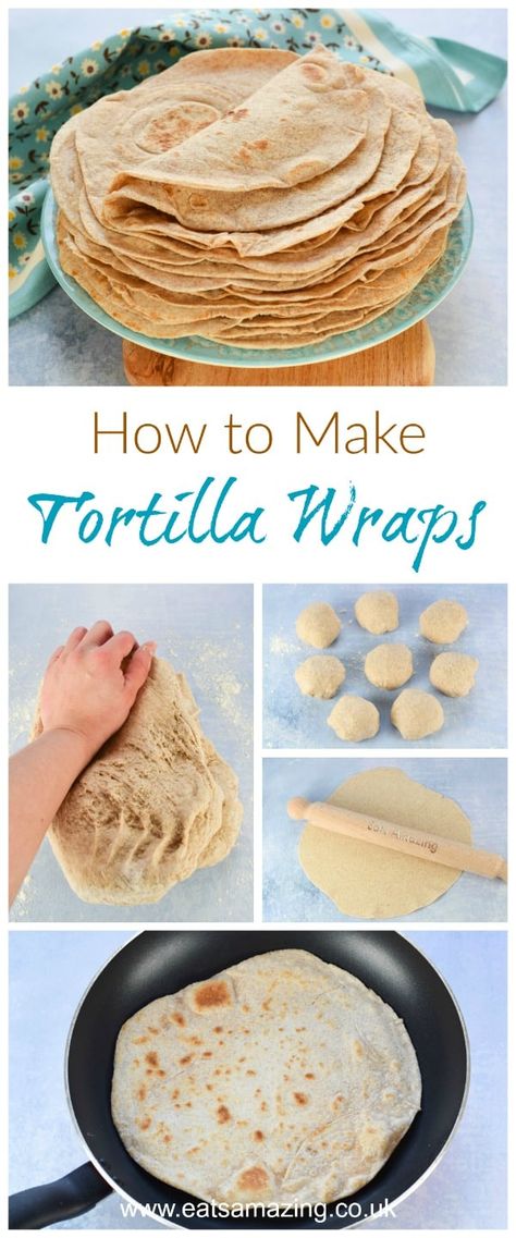 Healthy Tortilla Wraps recipe with step by step instructions - Eats Amazing UK   #tortilla #wraps #lunch #recipe #easyrecipe #homemade #homemadebread  #healthyeating #healthyrecipes #healthykids #kidsfood #lunchideas #coconutoil #wholewheat Healthy Tortilla Wraps, Wraps Lunch, Homemade Wraps, Food Healing, Making Dough, Healthy Tortilla, Starting A Food Truck, Wraps Recipes Healthy, Homemade Tortilla