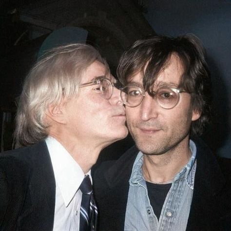 John Lennon and Andy Warhol Love John Lennon, Johnny B Goode, John 3, George Harrison, Andy Warhol, John Lennon, Comme Des Garcons, The Beatles, Music