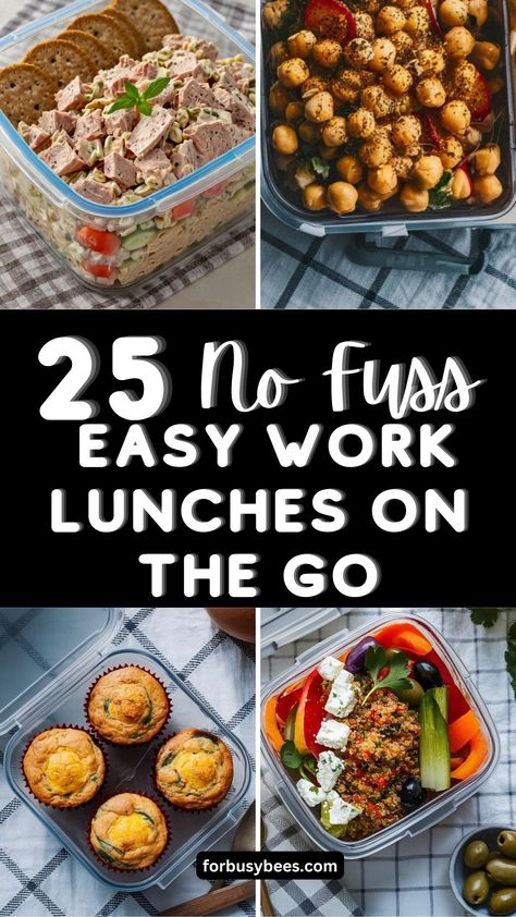 25 Quick and Easy Work Lunch Ideas - For Busy Bee's In The Go Lunch Ideas, Quick Meals For Lunch At Work, Healthy Light Lunch Ideas For Work, Easy Lunch Recipes To Take To Work, Lunches For Adults To Work, Healthy Lunch To Go To Work, Easy Recipes For Lunch To Work, No Prep Lunches For Work, Quick Cold Lunch Ideas For Work