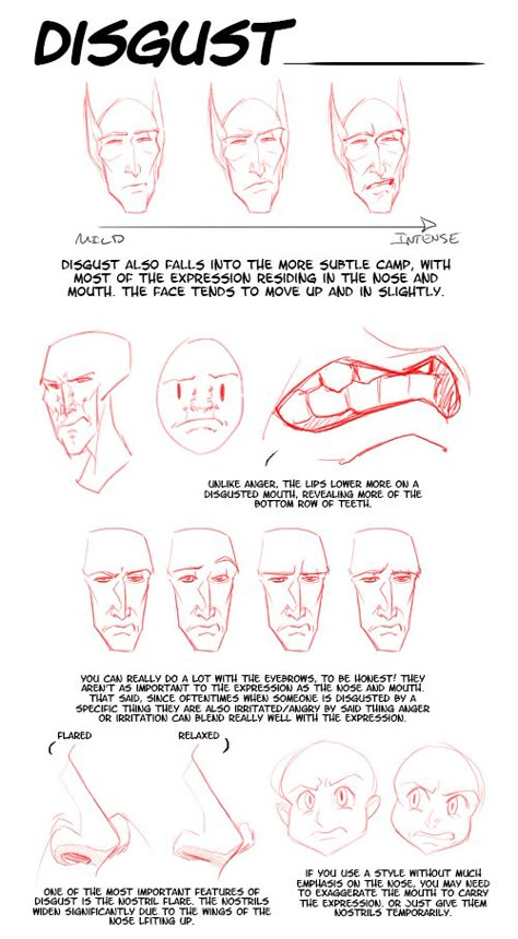 via Palidoozy-art on tumblr As per request (thanks, singingrabbitskull!), I did a half-tutorial, half-sporadic notes on how I generally render basic expressions. There&... How To Draw Disgusted Face, Disgusted Look Drawing Reference, Disgusted Facial Expression Drawing, Condescending Expression Drawing, Disgust Drawing Reference, Disgust Expression Reference, Disgust Face Reference, Face Of Disgust Drawing, Disgust Expression Drawing