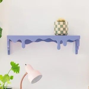 Drippy Shelf, Lavender Wall, Pastel Room Decor, Art Shelves, Pastel Room, Cute Bedroom Decor, Cute House, Cute Room Decor, Remodel Bedroom