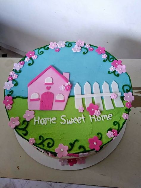 Home sweet home housewarming cake Home Sweet Home Cake Ideas, House Blessing Cake Design, New House Cake Ideas, Housewarming Cakes, Housewarming Party Themes, Welcome Home Cakes, Housewarming Cake, House Blessings, House Blessing