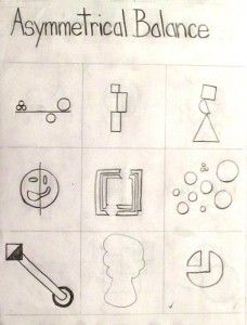 Asymmetrical Design Art Pattern, Symmetrical Balance Design, Informal Balance Drawing, Asymmetrical Drawing, Asymmetrical Balance Design, Symmetrical Balance Drawing, Asymmetrical Balance Drawing, Principles Of Design Harmony, Balance Sketch