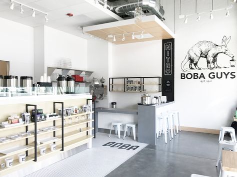 San Francisco — Boba Guys - Serving the highest quality bubble milk tea in the world Modern Boba Tea Shop, Bubble Tea Shop Design Interior, Milk Tea Shop Design, Tea Shop Design, Milktea Shop, Boba Tea Shop, Bubble Coffee, Tea Store Design, Tra Sua