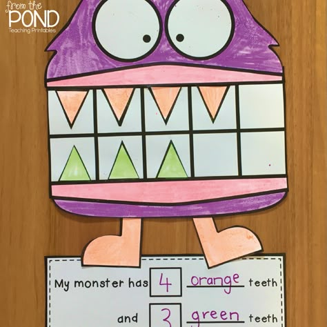 Ten Frame Addition - Monster Style! Ten Frame Addition, Frame Addition, Foundation Maths, Addition Kindergarten, Sixth Grade Math, Fall Math, Math Crafts, Monster Theme, Math Groups