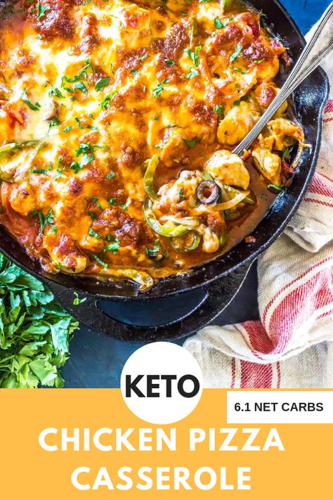 Chicken Pizza Casserole, Low Carb Meals, Pizza Casserole, Best Low Carb Recipes, Diet Meals, Low Carb Pizza, Low Carb Diet Recipes, Chicken Pizza, Low Carb Recipes Dessert