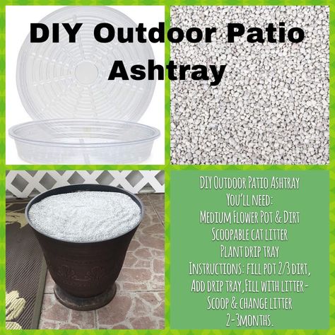 My Scoopable outdoor patio ashtray solution. Outdoor Ashtray Ideas Patio Diy, Outdoor Ashtray Ideas Patio, Patio Ashtray Ideas, Outdoor Ashtray Diy, Outdoor Ashtray Ideas, Ashtray Ideas, Apartment Porch, Kitchen Spoon Holder, Backyard Hangout