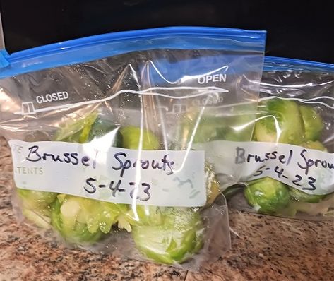 How to Freeze Fresh Brussel Sprouts Easy Frozen Brussel Sprout Recipes, Brussel Sprout Recipes From Frozen, How To Freeze Brussel Sprouts, How Do You Freeze Fresh Brussel Sprouts, Cooking Frozen Brussel Sprouts, Fresh Brussel Sprouts, Freeze Veggies, Freezer Desserts, Freezer Cooking Recipes