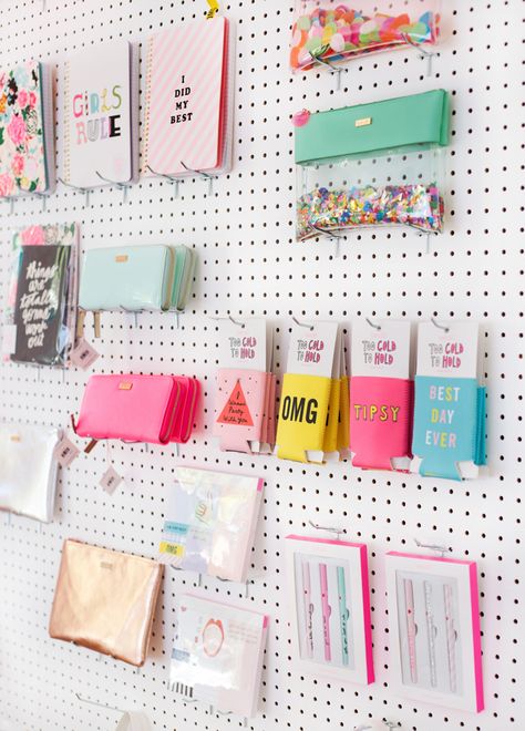 Peg Board Store Display, Pegboard Store Display, Pegboard Retail Display, Peg Board Display, Office Goals, Pegboard Display, Craft Fair Displays, Market Displays, Emily Henderson