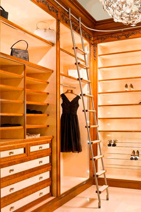 Ladder Closet, Library With Ladder, Library Ladders, Sliding Ladder, Rolling Ladder, Library Ladder, Wooden Ladder, Large Closet, Home Libraries