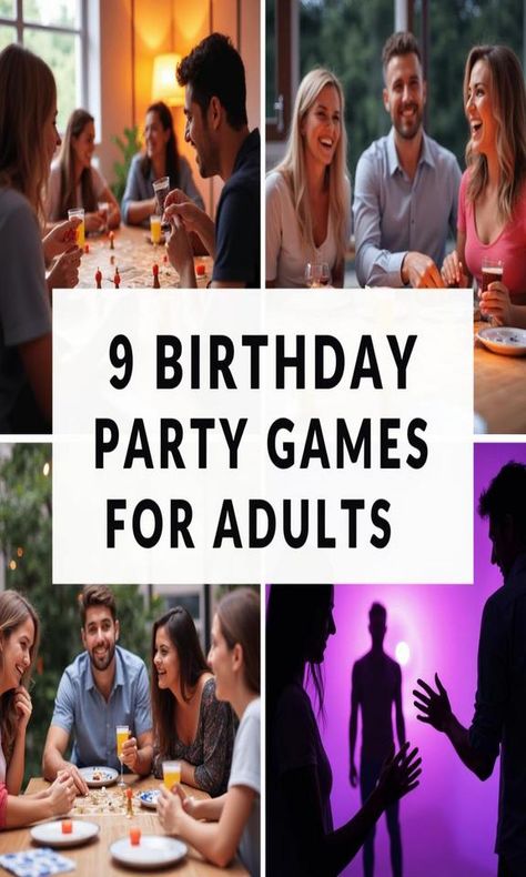 Looking to elevate your next celebration? Discover 9 exciting birthday party games for adults that will keep the laughter rolling and the fun flowing! From classic favorites to creative new twists, these games are perfect for breaking the ice and bringing guests together. Whether you're hosting a cozy gathering or a large soirée, these games will ensure unforgettable memories and plenty of smiles. Get ready to celebrate in style! Fun Birthday Party Games For Adults, Birthday Dinner Party Games, Birthday Games Adults, Fun Birthday Games For Adults, Birthday Party Games Adults, Adult Party Activities, Adult Birthday Activities, Party Activities For Adults, Adult Birthday Party Activities