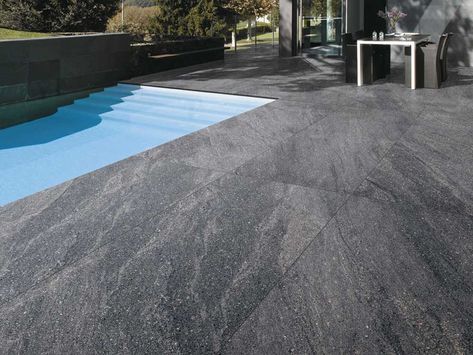 Terrazza Tiles • Premium porcelain tile supplier in Kelowna, B.C. Paver Ideas, Swimming Pool Mosaics, Pool Pavers, Outdoor Porcelain Tile, Exterior Tiles, Glass Pool, Patio Flooring, Diy Tile, Mosaic Pool