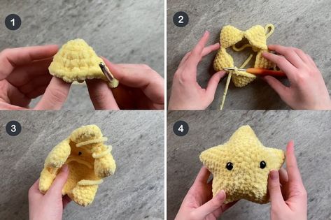 Star Crochet Star, Crochet Stars, Learn How To Crochet, Cute Stars, Learn To Crochet, How To Crochet, Free Crochet Pattern, Free Crochet, Nursery Decor