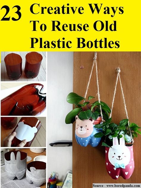 23 Creative Ways To Reuse Old Plastic Bottles...For more creative tips and ideas FOLLOW https://www.facebook.com/homeandlifetips Bottle Gardening, Diy Recycled Projects, Reuse Plastic Bottles, Diy Plastic Bottle, Plastic Bottle Art, Bottle Craft, Plastic Bottle Crafts, Recycled Projects, Plastic Crafts