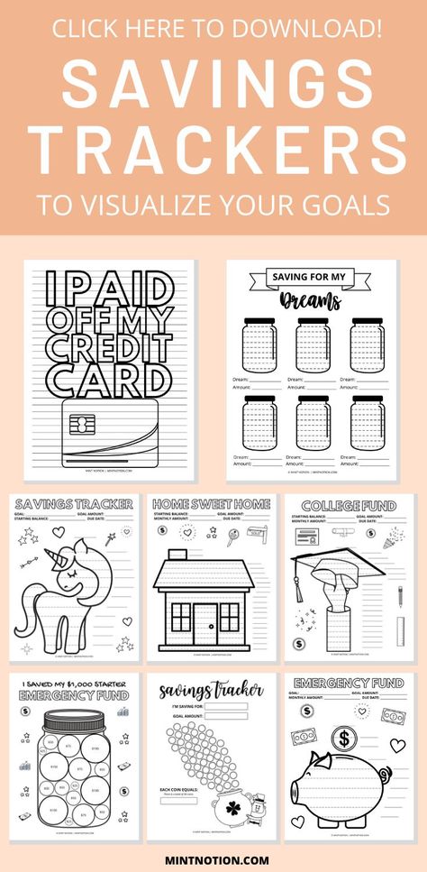 This printable visual savings tracker will help you track your progress and reach your savings goals and sinking funds faster. Color in the worksheet. Planner Hacks, Free Budget Printables, Savings Chart, Saving Tracker, Money Chart, Sticker Business, Scrapbook Planner, Budget Goals, Money Saving Techniques