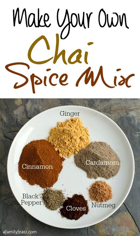 Make your own Chai Spice Mix using ingredients you likely already have in your kitchen cabinet! Chai Spice Mix, Chai Tea Recipe, Spice Mix Recipes, Diy Spices, Homemade Spices, Homemade Seasonings, Family Feast, Chai Spice, Spice Mix