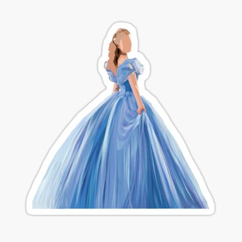 Cinderella Stickers, Disney Stickers, Cinderella 2015, Disney Sticker, Digital Gifts, Digital Gift Card, Custom Magnets, Blue Dress, Funny Stickers