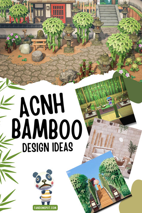 Not sure how to decorate your island with bamboo features? Well this listicle has plenty of inspo to pull from - with bamboo walkways to Japanese zen gardens. Bamboo Island Animal Crossing, Acnh Zen Island Ideas, Animal Crossing Zen Island, Zen Garden Acnh Code, Animal Crossing Bamboo Forest, Acnh Bamboo Ideas, Bamboo Forest Acnh, Acnh Bamboo Garden, Acnh Japanese House Exterior