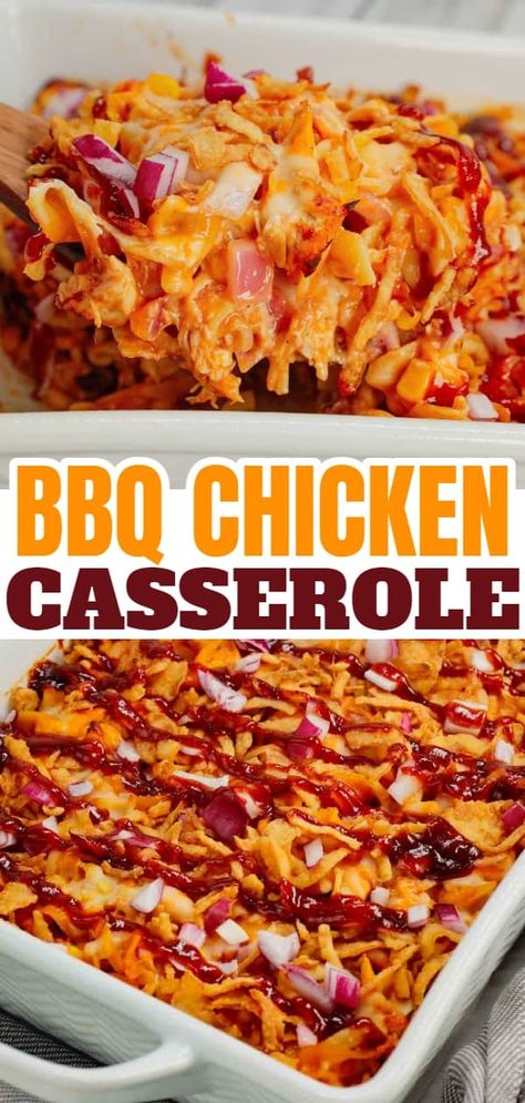 Bbq Chicken Casserole, Hamburger Casseroles, Chicken And Egg Noodles, Corn Cream, Casseroles Recipes, Shredded Rotisserie Chicken, Crispy Fried Onions, Recipes Using Rotisserie Chicken, Shredded Chicken Recipes