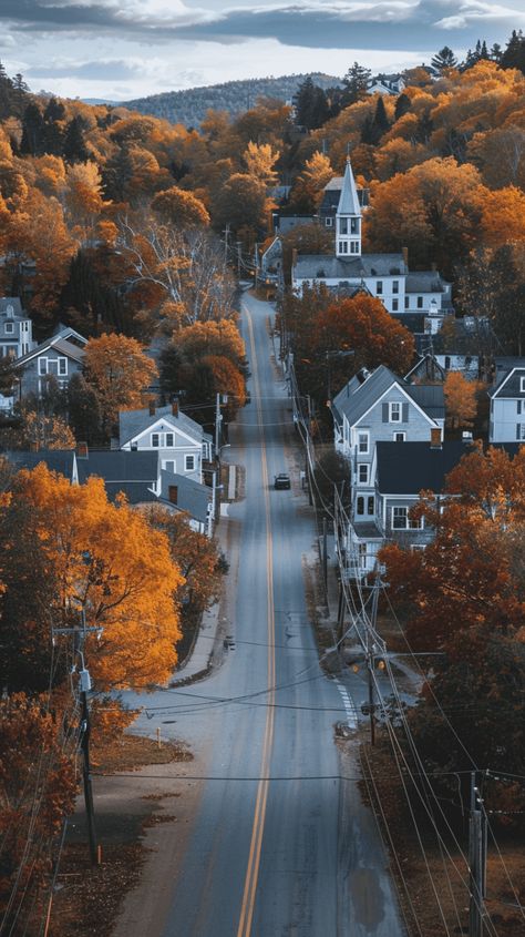 40+ Stunning And Dreamy Fall Phone Wallpapers Fall Architecture, Pictures Of Fall Scenery, American Fall Aesthetic, City In Fall, Autumn City, Autumn And Winter, Fall Mansion, Fall Core Aesthetic, Fall Outside