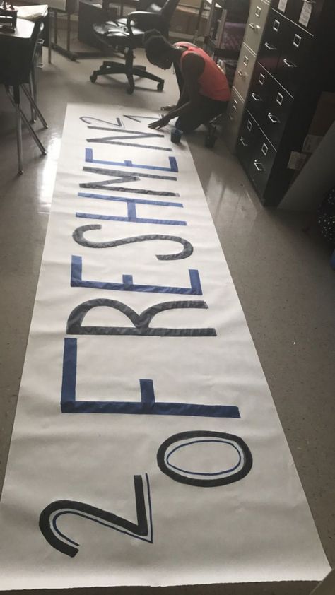 Freshmen Sign #highschool #high #school #spirit Freshmen Poster Ideas, Freshman Hallway Decorations, Freshman Spirit Posters, Freshman Cheer Signs, Freshman Signs Ideas, Freshman Class Posters, Freshmen Posters High Schools, Freshman Signs Pep Rally, Freshmen Posters Pep Rally