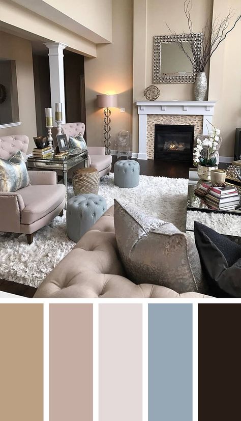 11 Best Living Room Color Scheme Ideas and Designs for 2021 Interior Design Minimalist, Glam Living, Beige Living Rooms, Glam Living Room, Living Room Color Schemes, Room Color Schemes, Family Room Decorating, Family Room Design, A Living Room