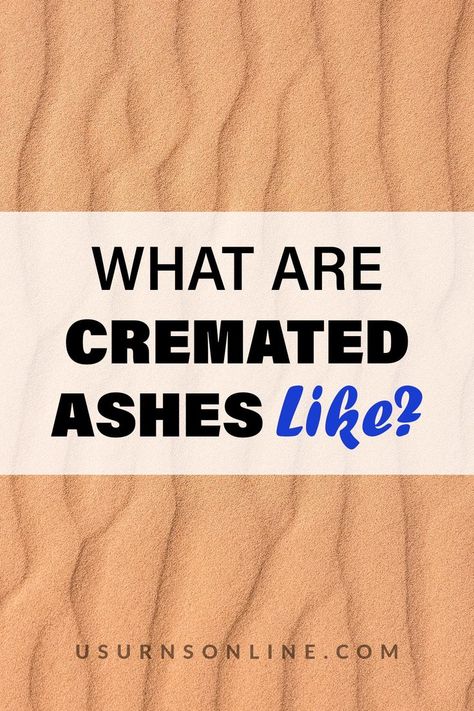 what are cremated ashes like? Cremation Ashes Ideas, Cremation Boxes, Cremated Remains, Cremation Ashes, What To Use, Human Ashes, Memorial Urns, Have You Ever, The Process