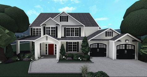 100 Best Bloxburg House Builds (With Photos) 263 100 Best Bloxburg House Builds (With Photos) Dream House Ideas Kitchens, Bloxburg House Builds, Bloxburg Mansion, Bloxburg City, Winter House Exterior, Modern Glass House, Nice Houses, Roblox Bloxburg House Ideas, Suburban Home