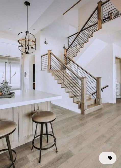 Interior Boho, Stair Case, Design Blogs, White Kitchen Design, Interior Modern, Dream House Interior, Style At Home, House Goals, Dream House Plans